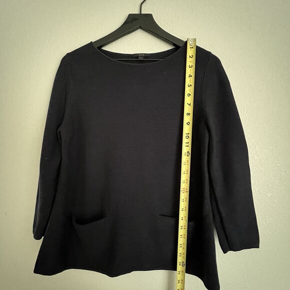 Women's COS Long Sleeve Pockets Navy Blue Sweater Size Small Cotton - Picture 6 of 8